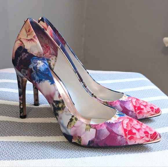 Ted Baker Shoes - Ted Baker stilettos in pink and blue floral satin EU 40 / US 9